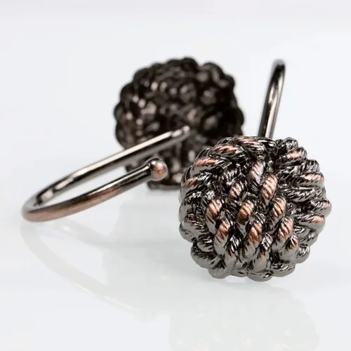 Miniatura 2 de Anillos de bronce para cortina de ducha: 12 piezas Popkozzi Rust Proof Metal Decorativo Cortina de Ducha Anillos - Ganchos de ducha antiguos