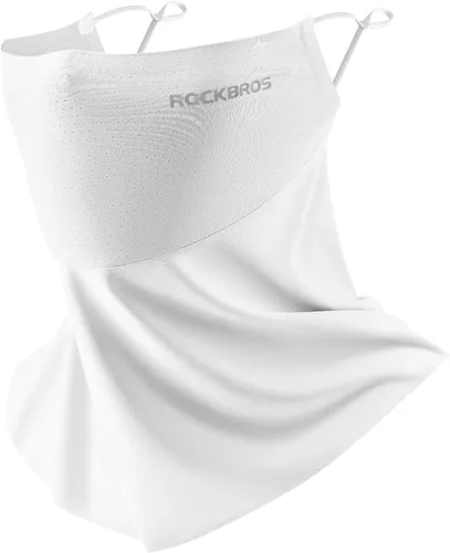 Miniatura 7 de ROCKBROS Polaina refrescante para el cuello, bufanda, cubre la cara con bucles para las orejas, transpirable, protección solar UV, pasamontañas