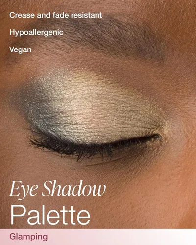 Miniatura 2 de Mineral Fusion Paleta de sombras de ojos, cuatro tonos de polvo prensado en acabado mate, satinado y brillante, maquillaje de ojos vegano natural