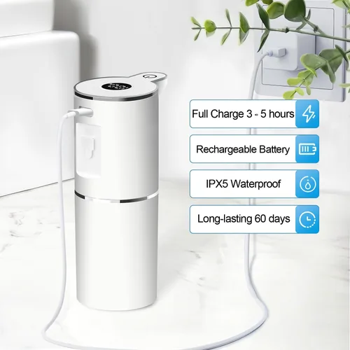 Miniatura 5 de Dispensador Automático de Jabón Líquido, 6 Niveles Ajustables, Dispensador de Jabón de Montaje en Pared, Recargable por USB con Pantalla LED, 12.8oz
