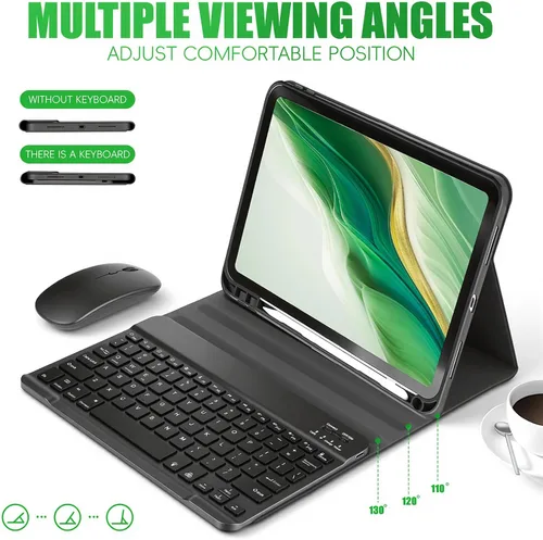 Miniatura 6 de Funda de teclado para Samsung Galaxy Tab S6 Lite de 10.4 pulgadas, teclado ligero desmontable con retroiluminación, funda delgada para tableta