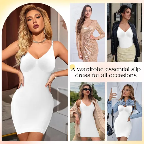 Miniatura 5 de Faja moldeadora para debajo de los vestidos, vestido de mujer, moldeador de cuerpo, control de abdomen, camisola completa debajo del vestido