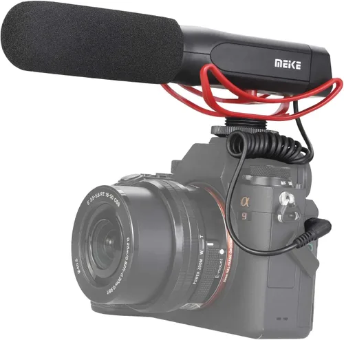 Meike MK-MP2 Micrófono de escopeta de cámara unidireccional condensador cardioide para fotografía Entrevista Micrófono de video compatible con