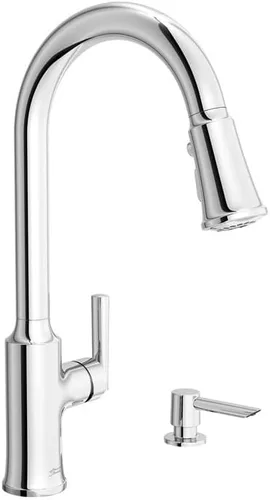 Miniatura 8 de American Standard 7421300.243 Raviv - Grifo de cocina desplegable con rociador y dispensador de jabón, color negro mate