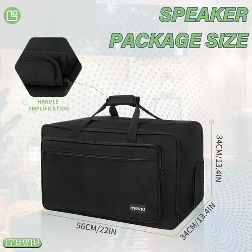 Miniatura 5 de Bolsa de transporte para altavoces con esponja engrosada para gabinetes de altavoces compactos de 10"; de servicio pesado, compatible con QSC K10