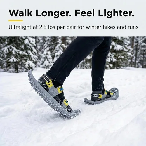 Miniatura 5 de Crescent Moon Snowshoes Eco Eva – Ultralight 22" Foam Snowshoes for Men & Women Hiking & Running Insulated Rocker Cloud Deck with Hook & Loop
