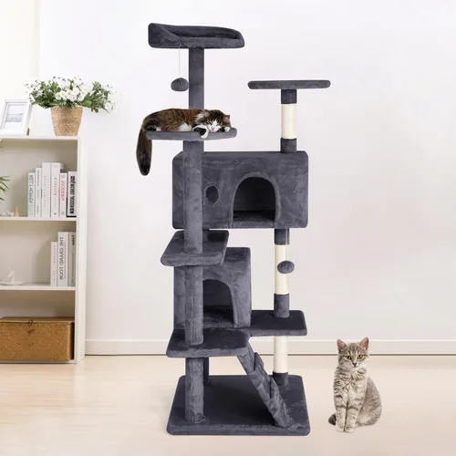 Miniatura 7 de PayLessHere Árbol para Gatos de 54 Pulgadas Torre para Gatos con Poste Rascador para Gatos, Soporte de Condominio para Gatos de Múltiples Niveles