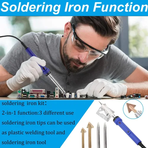 Miniatura 5 de Kit de soldadura de plástico de 100 W, kit de soldador de plástico con varillas de 121 piezas, herramienta profesional de reparación de superficies