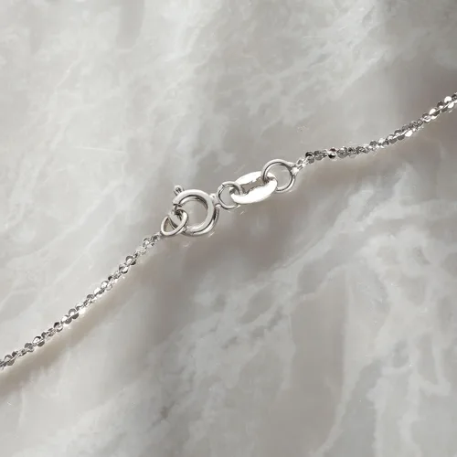 Miniatura 8 de Ross-Simons Collar italiano de cadena trenzada de oro blanco de 0.039in de 14 quilates