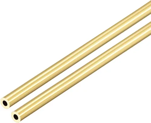 uxcell Tubo redondo de latón, 11.811 in de longitud 0.118 in de diámetro exterior 0.030 in de grosor de pared, tubo recto sin costuras, 2 piezas