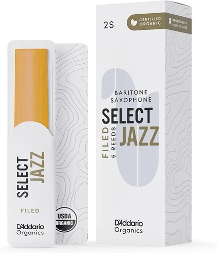 Miniatura 22 de D'Addario Organic Select Jazz - Cañas de saxofón barítono archivadas por Jazz, selladas individualmente, 4 medianas, paquete de 5