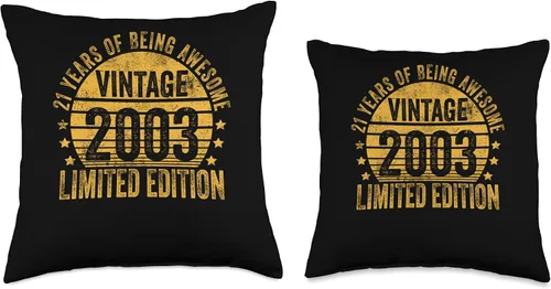 Miniatura 3 de Retro 21st Birthday Gifts Men Women Throw Pillow