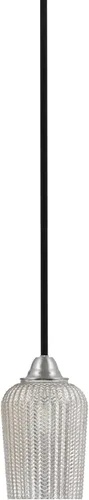 Miniatura 276 de Toltec Lighting Paramount - Mini colgante de 1 luz en acabado negro mate con cristal de arte perla de 7 pulgadas y estilo negro