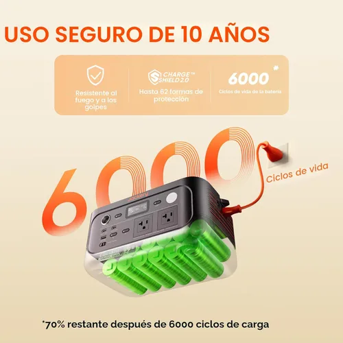 Miniatura 4 de Jackery Explorer 500 v2 Estación de Energía Portátil, Batería LiFePO4 de 512Wh, 500W AC/1000W Pico, Generador Solar para Acampada, Exteriores