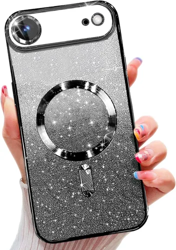 Miniatura 42 de Misscase Funda magnética compatible con iPhone 14 con purpurina y protector de lente de cámara, protección completa, compatible con MagSafe