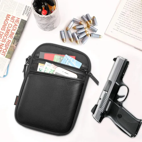Miniatura 8 de FINPAC Bolsa de transporte oculta para pistola, funda suave para pistola, riñonera para cinturón para armas de fuego con funda para pistola, pistola