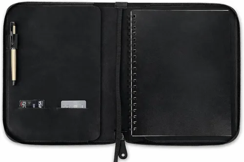 Miniatura 7 de Funda de cuero de grano completo resistente (8.5 x 11 pulgadas), recargable Cahier XXL, cuaderno en espiral recargable (8.5 x 11 pulgadas), funda