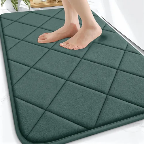 Miniatura 178 de OLANLY Tapete de baño de espuma viscoelástica de 24 x 16 pulgadas, ultra suave y absorbente, lavable a máquina, cómodo tapete de baño para suelo