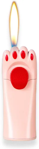 Miniatura 10 de Encendedor a prueba de viento, diseño genial de pata de gato, rellenable, ajustable, encendedor de butano, regalo para hombres (sin gas)