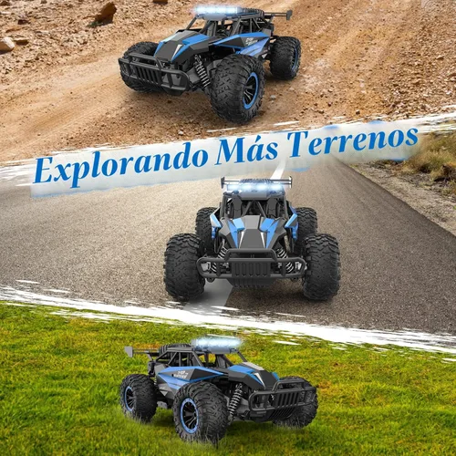 Miniatura 4 de kolegend Auto a control remoto, 2.4GZh de alta velocidad 12.4 mi/h RC Monster Trucks 30+min con faros LED y batería recargable para niños y niñas