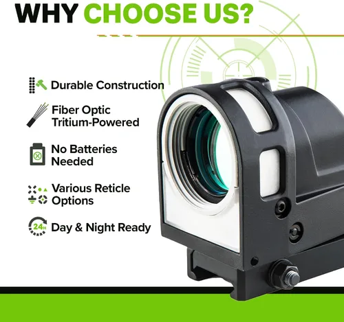 Miniatura 2 de Meprolight M21 Day and Night Reflex Sight, Self-Powered Dot Sight with Tritium, Fiber Optics, No Batteries Required, Made in Israel
