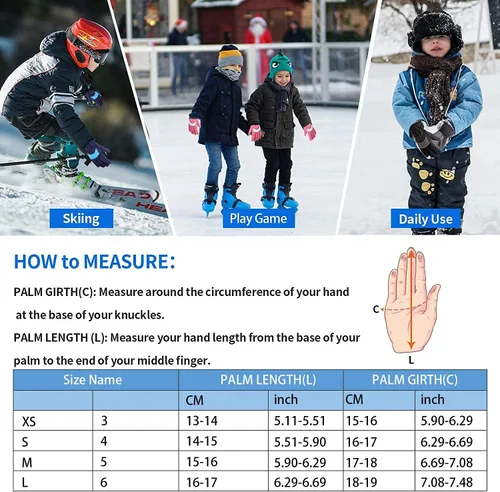 Miniatura 2 de Unigear Guantes de esquí para niños, impermeables, para invierno, clima frío, snowboard y snowboard, se adaptan tanto a niños como a niñas