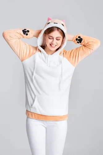 Miniatura 6 de Coriresha - Sudadera con capucha para niños estilo perro con orejas de perro en 3D y cola de perro manga larga