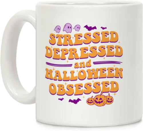 Miniatura 15 de LookHUMAN Taza de Café de Halloween – Halloween Is Meowgical Tazas, Taza de Café Espeluznante Idea de Regalos de Taza, 15 Onzas 10-Blanco