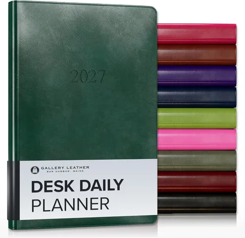 Miniatura 8 de Gallery Leather Daily Planner 2027, Elegantly Bound Daily Calendar Planner and Notebook with Stylish Gold-Gilded Page Edges, 12 Months - 2027