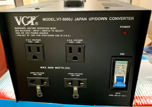 Miniatura 2 de VCT Transformador convertidor de voltaje japonés VT-5000J convierte potencia de Japón 100 voltios a EE. UU. 110/120 voltios o EE. UU. 110 V 120 V a