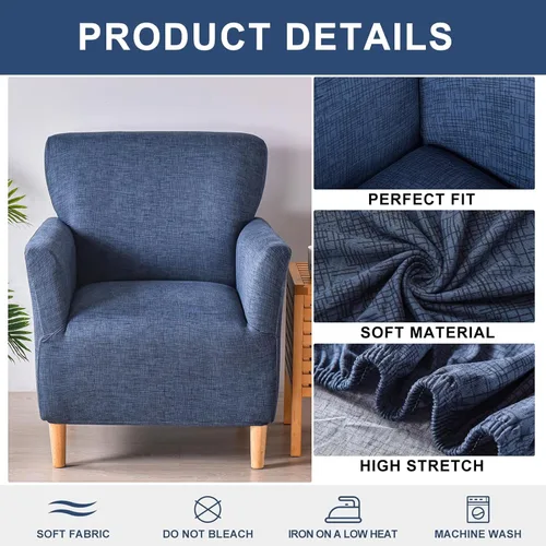 Miniatura 4 de HAOYONG - Funda elástica de terciopelo para silla de banquete, fundas para sillas de 1 pieza, fundas para sillones de sofá, funda suave para sillón
