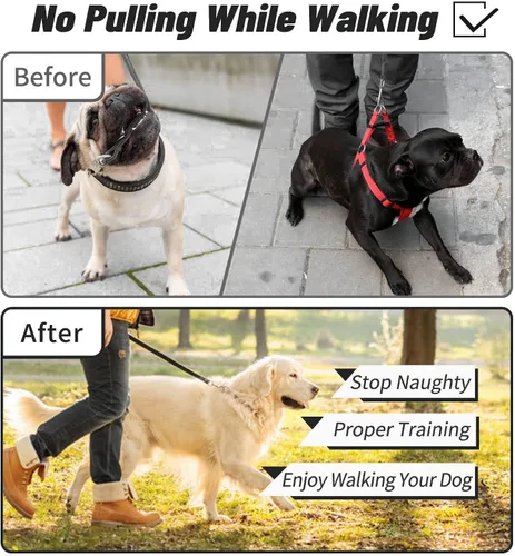 Miniatura 7 de Collar de punta para perro, collar de entrenamiento para perros con clip de liberación rápida, eslabones ajustables de acero inoxidable con puntas