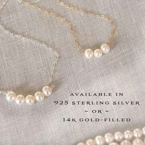 Miniatura 2 de EFYTAL Collar de perlas de agua dulce cultivadas de plata de ley 925 para damas de honor, regalo de fiesta de novia, colgante de boda para mujer