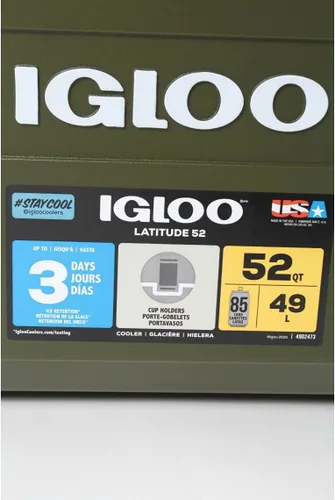 Miniatura 8 de Igloo 60367 Sportsman Latitude 52 - Nevera, aprox. 11,2 galones (49 L), deportista, latitud, al aire libre, camping, ocio, pesca, verde