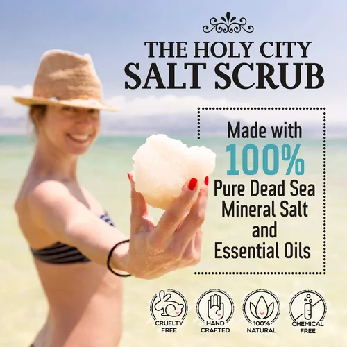 Miniatura 3 de Exfoliante corporal – Exfoliante de sal del Mar Muerto pura para manos y cuerpo, 16 onzas líquidas hidratante cuidado de la piel para acné corporal