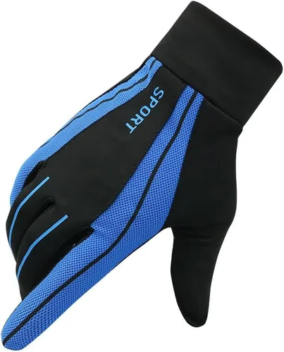 Aoheuo Guantes de ciclismo de dedo completo para hombre, malla transpirable, guantes de pantalla táctil, protector solar, antideslizantes, guantes