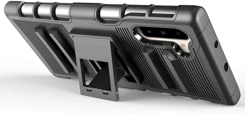 Miniatura 4 de NZND Funda para Galaxy Note 10 con clip para cinturón con protector de pantalla (película de TPU flexible), resistente a prueba de golpes Armor