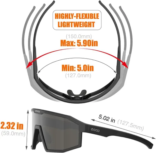 Miniatura 5 de Eazyrun Gafas de sol polarizadas deportivas para niños de 8 a 12 años, lentes para béisbol, softbol, ciclismo, protección UV para niños y niñas