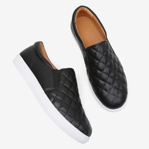 Miniatura 5 de VOCNTVY Mocasines cómodos y casuales de cuero acolchado para mujer