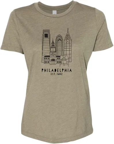 Miniatura 37 de Cute Women's Screen Printed Crew Neck Tee, Shirts With Sayings, Dusty Blue or Olive