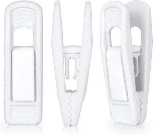 Miniatura 15 de Tinfol Clips de terciopelo para colgar, paquete de 50 clips de terciopelo para pantalones grises, clip para colgar ropa, alfiler de ropa de apertura