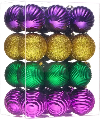 Miniatura 31 de Valery Madelyn 1.6" Adornos Pequeños de Navidad para Árbol, Juego de 24 Adornos Colgantes de Bola Negros Inastillables a Granel para Decoración
