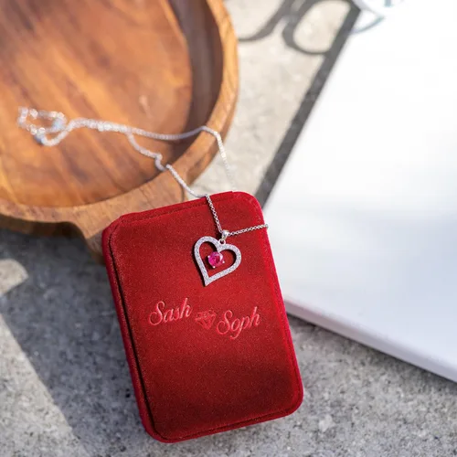 Miniatura 6 de Sash & Soph Collar de corazón infinito para mujer, collar de corazón de plata de ley 925 para novia, colgante de corazón de amor en cadena de 18