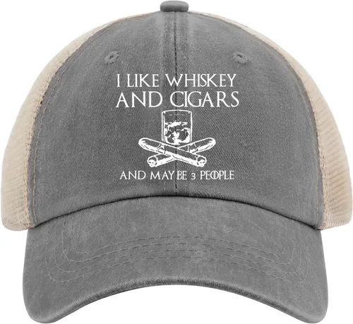 Miniatura 18 de Philysonic Funny Hat I Like Whisky and Cigars and Maybe 3 People Sombreros para Hombres Gorras de Béisbol Gorras Ajustables