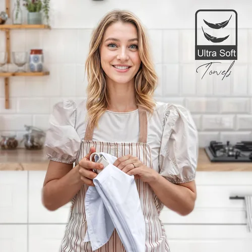 Miniatura 5 de ZOYER Harina Sack Toallas de 28 x 28 pulgadas, paquete de 12 toallas de cocina 100% algodón, lavables a máquina, toallas de barra ultra absorbentes