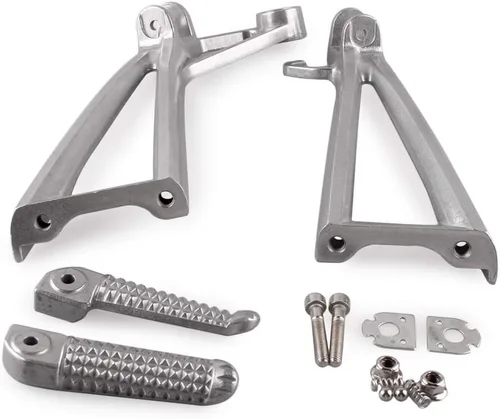 Miniatura 2 de Estriberas de aluminio para motocicleta, soporte para reposapiés compatible con Yamaha YZF R6 2003-2005 R6S 2003 2004 2005 2006 2007 2008 ?Plata