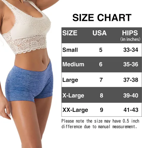 Miniatura 6 de R Ruxia - Bragas tipo bóxer para mujer, ropa interior de nailon sin costuras, calzones tipo bóxer elásticos, paquete de 5
