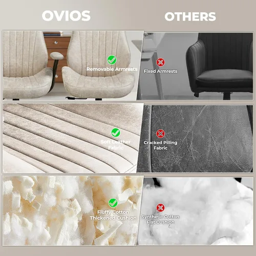 Miniatura 7 de ovios Silla de oficina ergonómica ejecutiva, respaldo alto, cómodas sillas de computadora de piel sintética de gamuza sintética, sillón giratorio