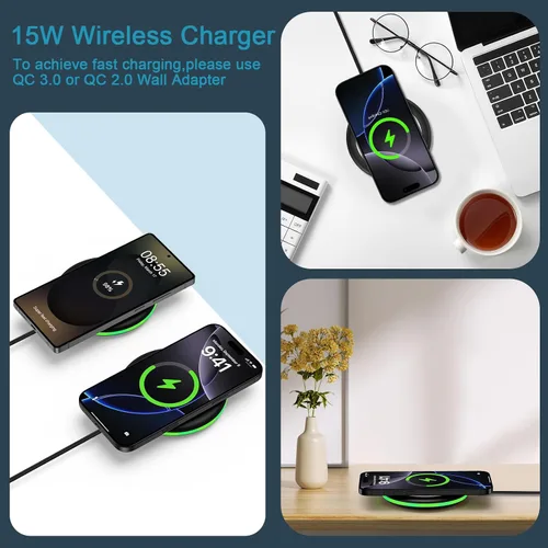 Miniatura 3 de Cargador inalámbrico Samsung de 15 W, almohadilla de carga rápida para Samsung Galaxy S26 S25 Edge S24 Ultra S23 S22 S21 S20 Z Flip 7 FE 6 5 4 3 Z