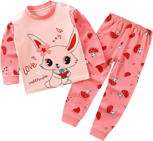 TBUIALL Pijamas para niños pequeños, recién nacidos, bebés, niños y niñas, manga larga, con dibujos animados, pantalones de pijama, ropa de dormir,